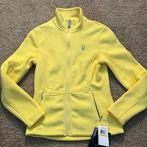 Spyder Endure Full Zip Mid Weight Core Sweater in Lemon Drop Size M